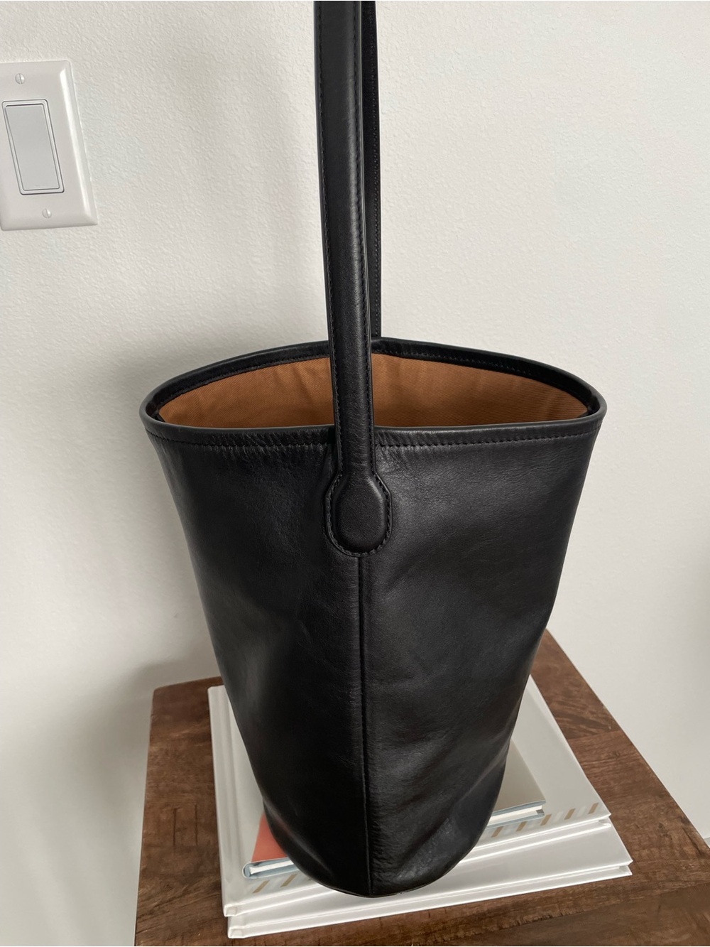 J. Crew Berkeley Bag Black Leather Bucket Bag - Picture 3 of 11